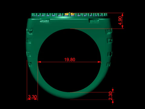 Mayan Calendar Nugget Gold Ring 3D Print Model
