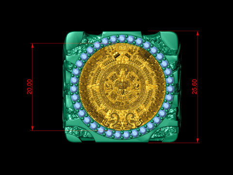 Mayan Calendar Nugget Gold Ring 3D प्रिंट मॉडल