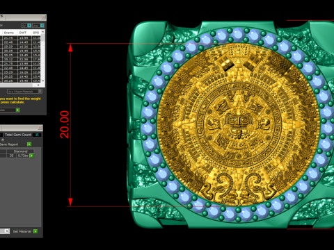 Mayan Calendar Nugget Gold Ring 3D प्रिंट मॉडल