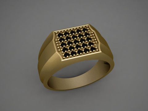 Gents Signet Ring 3D Print Model