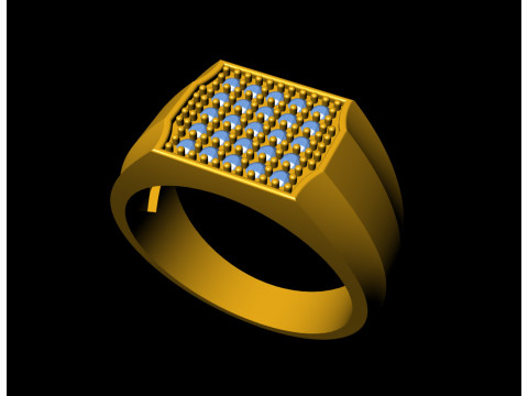 Gents Signet Ring 3D Print Model