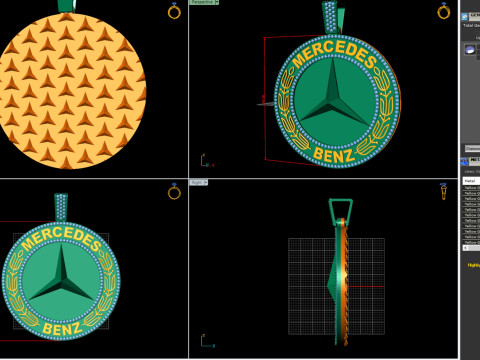 Mercedes Gents Kolye 3D baskı modeli 3D Baskı Modeli
