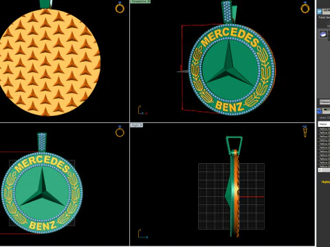 Mercedes Gents Pendant 3D print model 3D Print Model