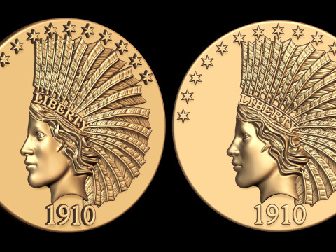 Liberty Coin 1910 3D-printmodel