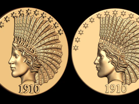 Liberty Coin 1910 3D Print Model