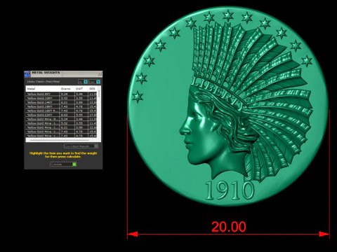 Liberty Coin 1910 3D Print Model