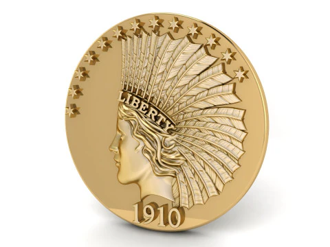 Liberty Coin 1910 3D Print Model