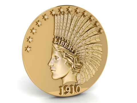 Liberty Coin 1910 3D-printmodel