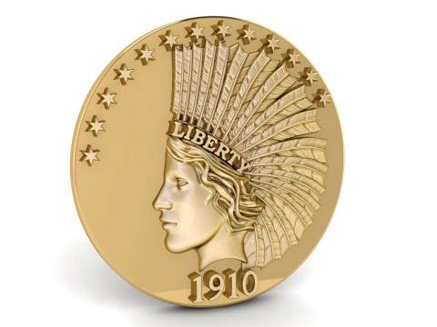 Liberty Coin 1910 3D Print Model