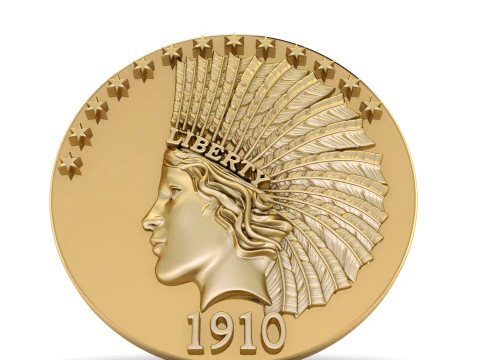 Liberty Coin 1910 3D Print Model