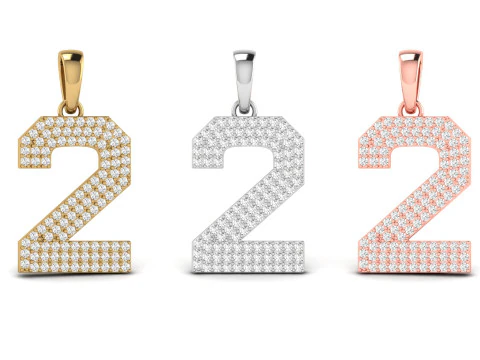 HipHop Numbers Diamond Pendant 3D Print Model