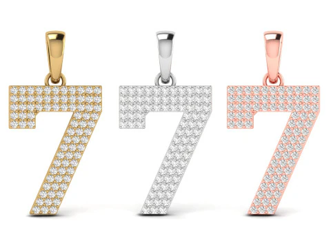 HipHop Numbers Diamond Pendant 3D Print Model