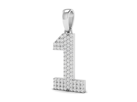 Number 1 Font Diamond Pendant 3D प्रिंट मॉडल