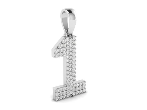 Number 1 Font Diamond Pendant 3D Print Model