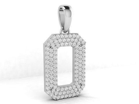 Number 0 Font Diamond Pendant 3D Print Model
