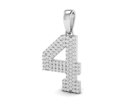 Number 4 Font Diamond Pendant Model do druku 3D