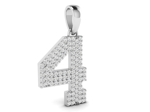 Number 4 Font Diamond Pendant Model do druku 3D