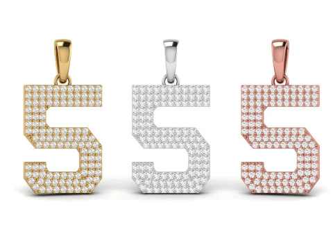 5 Numara Yazı Tipi Pırlanta Kolye 3D Baskı Modeli