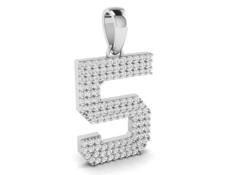 Number 5 Font Diamond Pendant 3D 打印模型