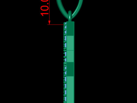Number 6 Font Diamond Pendant Modèles 3D en vedette