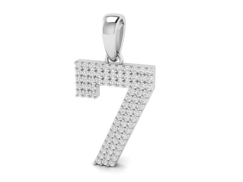 Number 7 Font Diamond Pendant 3D प्रिंट मॉडल
