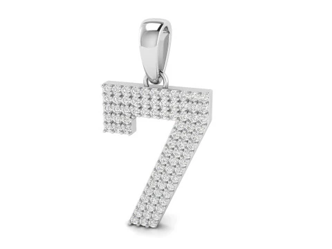 Number 7 Font Diamond Pendant 3D Print Model