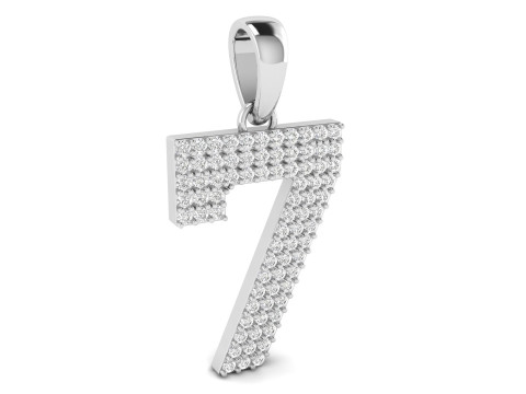 Number 7 Font Diamond Pendant 3D प्रिंट मॉडल