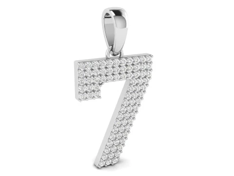 Number 7 Font Diamond Pendant 3D Print Model