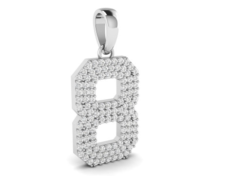 Number 8 Font Diamond Pendant 3D 打印模型