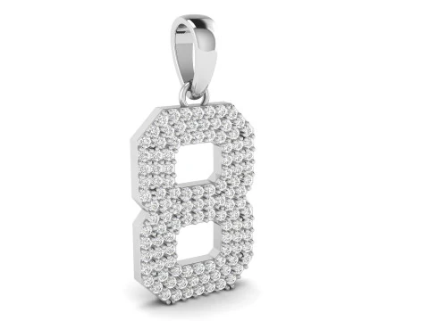 Number 8 Font Diamond Pendant 3D Print Model