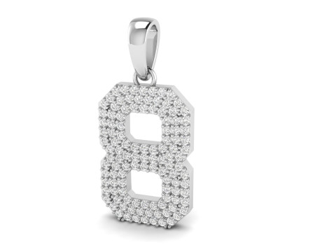 Number 8 Font Diamond Pendant 3D 打印模型