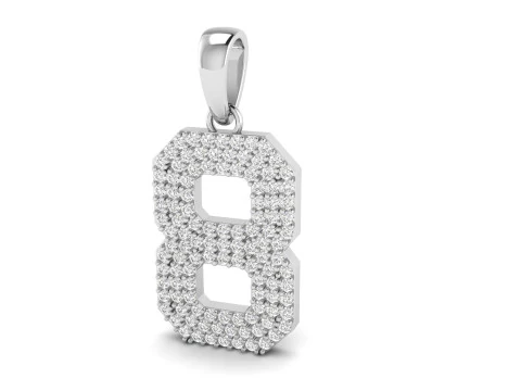 Number 8 Font Diamond Pendant 3D Print Model