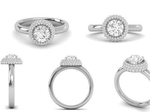Diamond Solitare Ring Combination Setting 3D Baskı Modeli