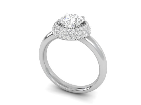 Diamond Solitare Ring Combination Setting Model do druku 3D