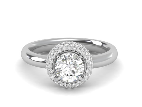 Diamond Solitare Ring Combination Setting Model do druku 3D