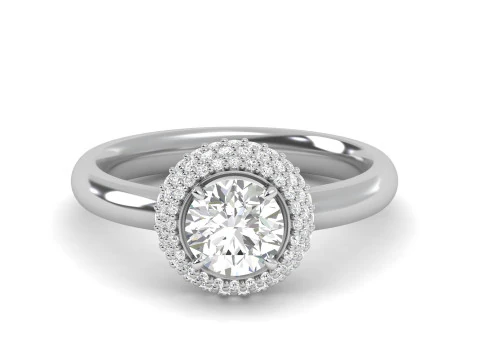 Diamond Solitare Ring Combination Setting 3D Print Model
