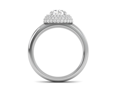 Diamond Solitare Ring Combination Setting Model do druku 3D