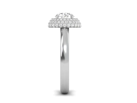 Diamond Solitare Ring Combination Setting 3D Print Model