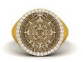 Diamond Mayan Calendar Ring Model Cetak 3D