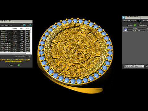 Diamond Mayan Calendar Ring 3D 打印模型