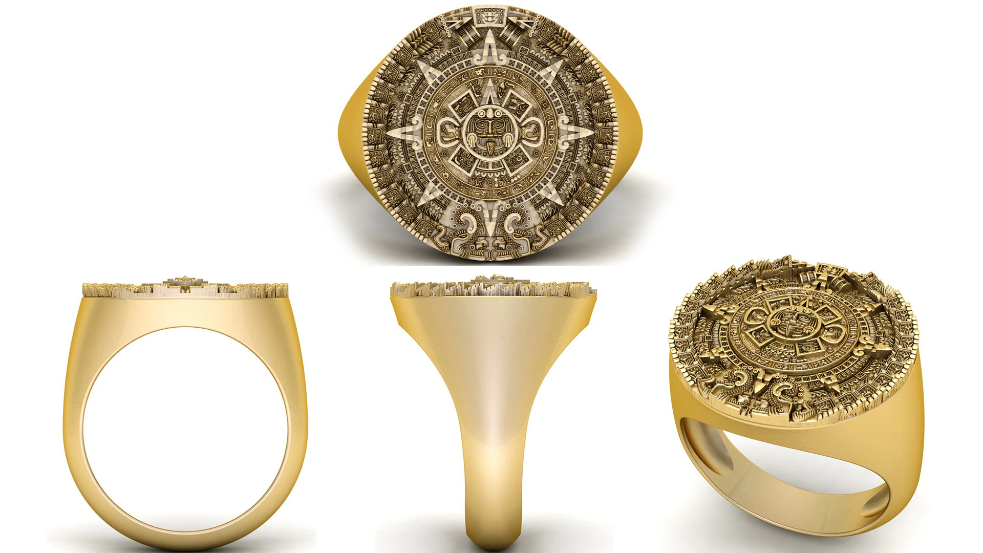 Mayan Calendar Ring 3D Print Model .c4d .max .obj .3ds .fbx .stl .blend 