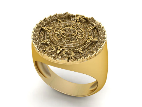Mayan Calendar Ring 3D Print Model