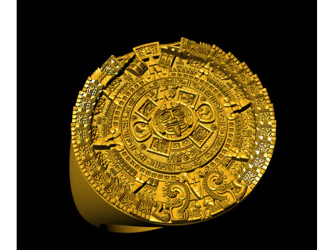 Mayan Calendar Ring 3D Print Model