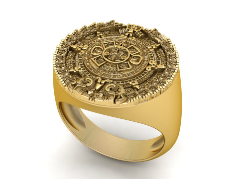 Mayan Calendar Ring Combo Model Cetak 3D
