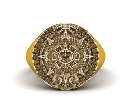 Mayan Calendar Ring Combo Model Cetak 3D