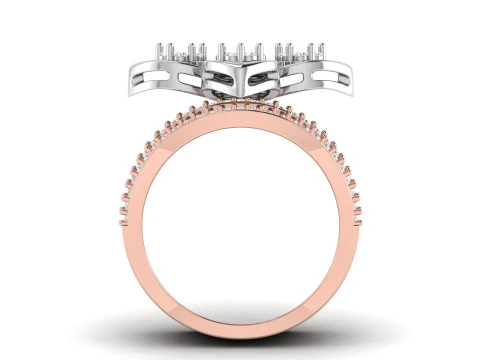 Anel de coquetel flor diamante Modelo de Impressão 3D