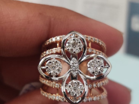 Flower Diamond Cocktail RIng 3D-Druckmodell