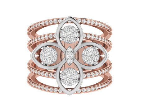 Flower Diamond Cocktail RIng 3D-Druckmodell