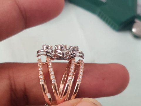 Flower Diamond Cocktail RIng 3D-Druckmodell