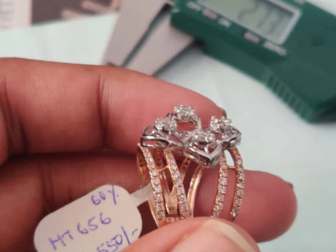 Anel de coquetel flor diamante Modelo de Impressão 3D